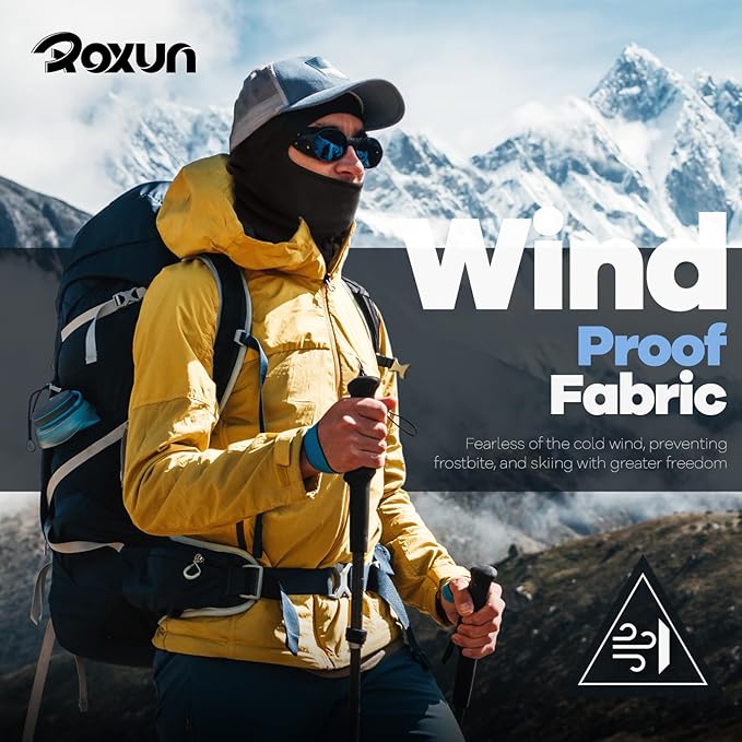 ROXUN Balaclava Ski Mask, 5 Pack Neck Gaiter Motorcycle Scarf Cold Winter Warm Windproof Men/Women