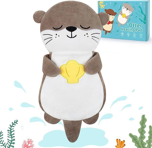 Microwave Heating Pad for Period Cramps,Otter Microwavable Heating Pad for Shoulder Neck Back Knee Pain Relief with Lavender Scented,Otter Plush Toys Heat Pack for Women Mother's Day Kids Birthday