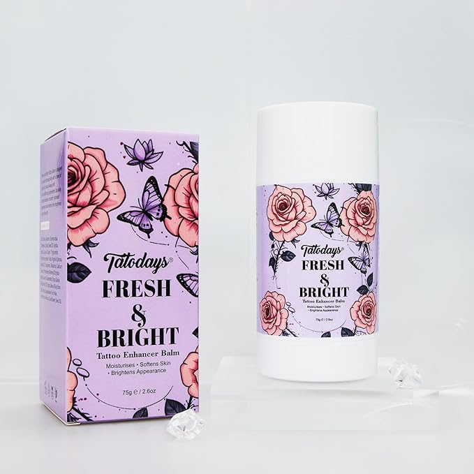 Tattoo Aftercare Healing Balm and Cream, Colour Brightening Organic Moisturiser for New and Old Tattoos, 75g for women