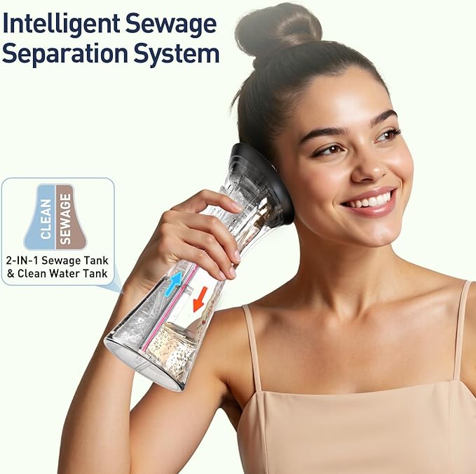 Ear Wax Removal - Electric Ear Cleaner with IPX7, Water Powered Ear Cleaning Tool with Irrigation Flusher, 6 Tips, 4 Pressure Settings - Safe & Effective for Ear Wax Cleaning Gifts for Women Men