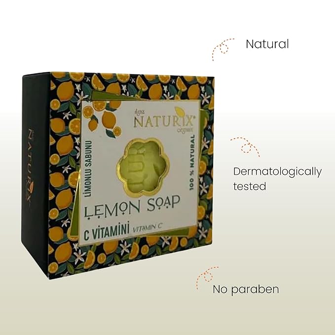 Organic Bar Soap Moisturizing Soap Made from Natural Oil | Hair Hand Face Body Bath Wash | Skin Care Cleanser Shampoo (Lemon)