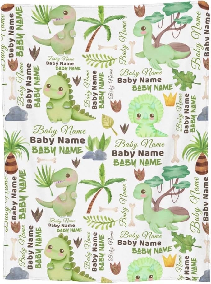 Personalized Baby Blankets for Girls Boys, Custom Baby Blanket with Name, Customized Baby Blanket Gifts for Kids Newborn for Birthday Christmas
