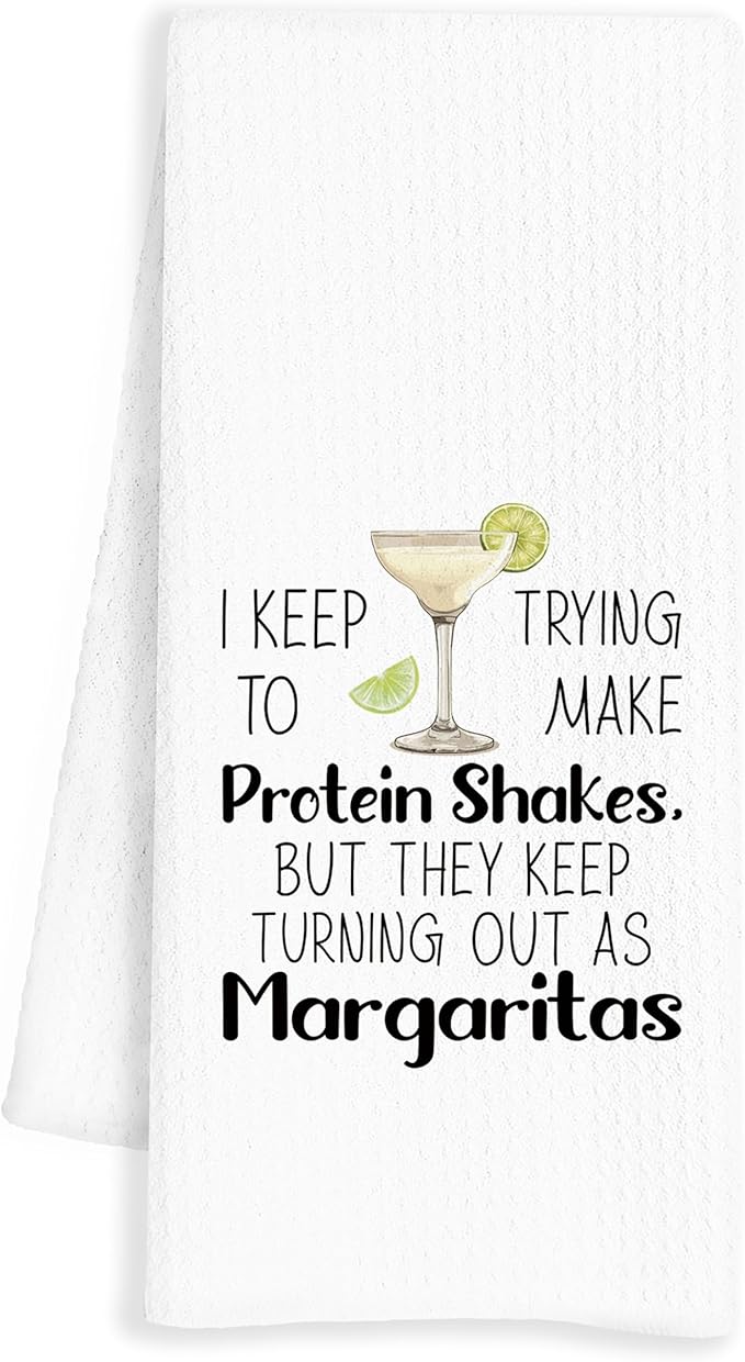 Funny Margarita Gifts Kitchen Towels, Funny Dish Tea Bar Towels for Kitchen Home Bar, Margarita Decor, 16x24 Inches
