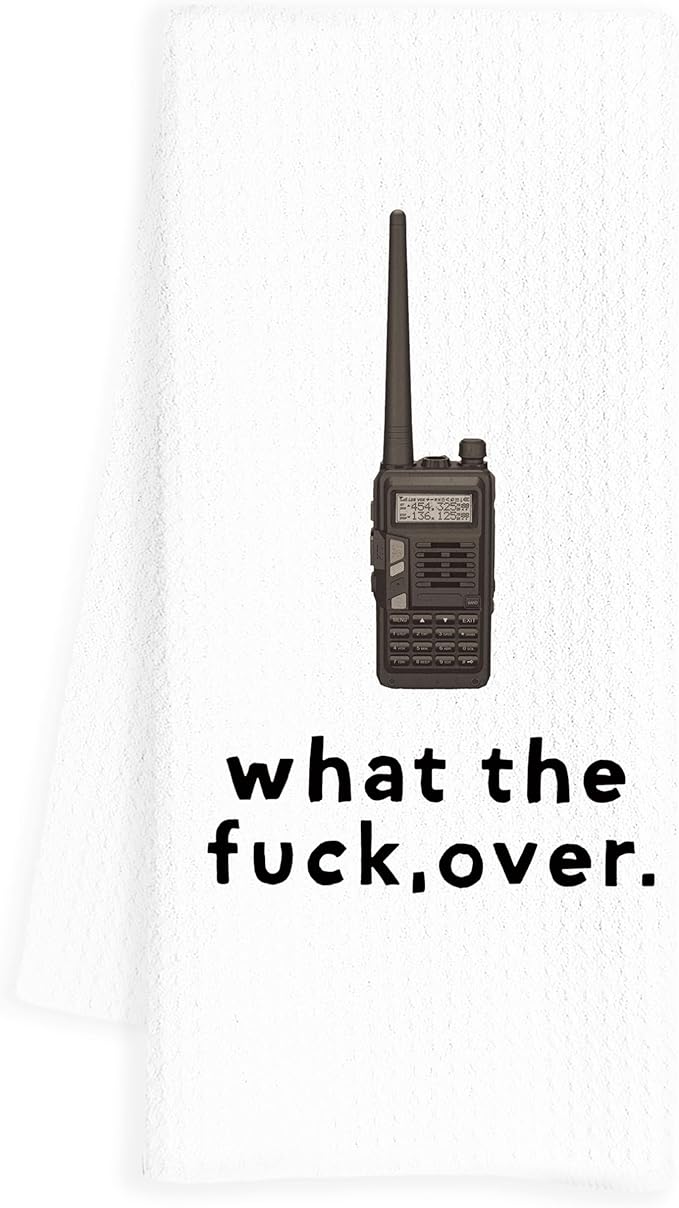Funny Walkie Talkie Kitchen Towels, Sarcastic Meme Hand Towels for Bathroom, Funny Dish Towels Tea Towels with Saying, Sarcastic Gifts for Women Men, Funny Kitchen Bathroom Decor, 16x24 Inch