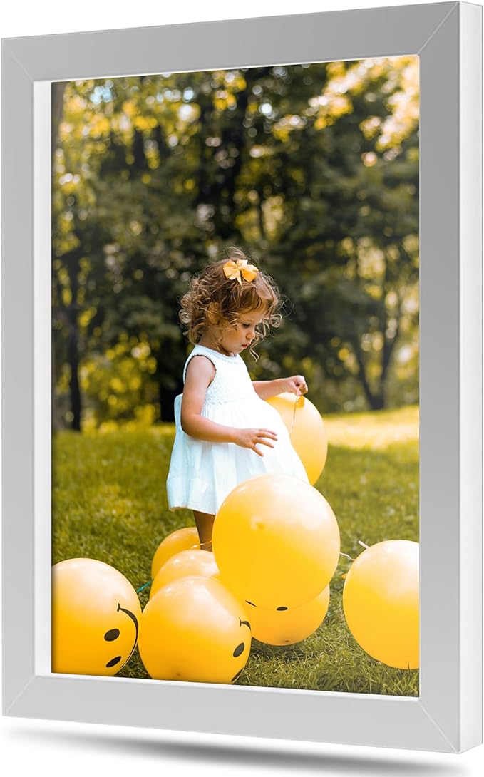 M Modern Memory Design 15x37 White Picture Frame Real Glass | Wall Hanging | 37x15 Family Photo Portrait Poster Documents Artwork