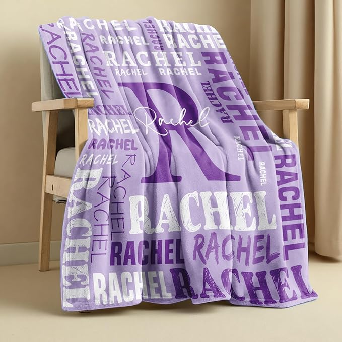 Personalized Blankets for Teen Girls Boys - Printed in USA, Custom Blanket with Kids Names, Ultra-Soft Flannel Monogrammed Baby Throws Blankets, Customized Christmas Brithday Gifts for Adults