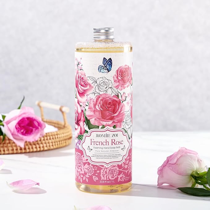 ROMIIE ZOI Foaming Hand Soap Refill, Rose, Gentle & Moisturizing Formula, 1 L/ 33.8 FL OZ
