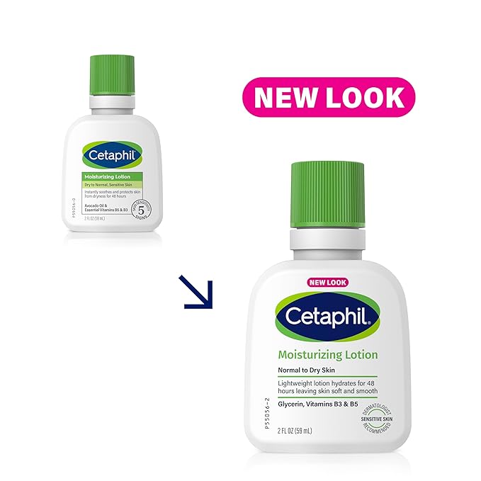Cetaphil Face & Body Moisturizer, Hydrating Moisturizing Lotion for Normal to Dry Skin, Suitable for Sensitive Skin, 2 oz Pack of 12, Fragrance Free, Hypoallergenic, Non-Comedogenic