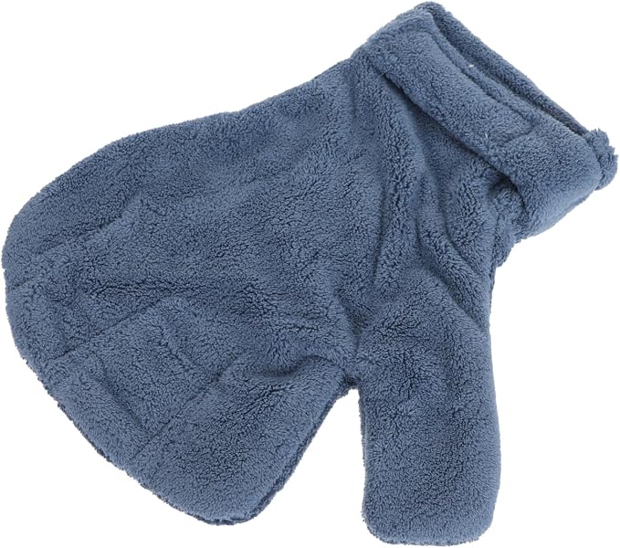 VOSAREA Calming Bite Proof Glove Navy Coral Fleece Small Animal Handling Glove for Chinchilla Ferret Hedgehog Care and Grooming Supplies