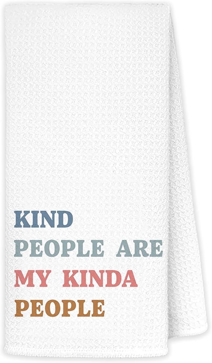 JINYO Kindness Gifts Kitchen Towels, Inspirational Gifts Dish Tea Towels for Kitchen, Motivational Gifts Hand Towels for Bathroom, Encouragement Positive Gifts for Women, 16x24 Inch