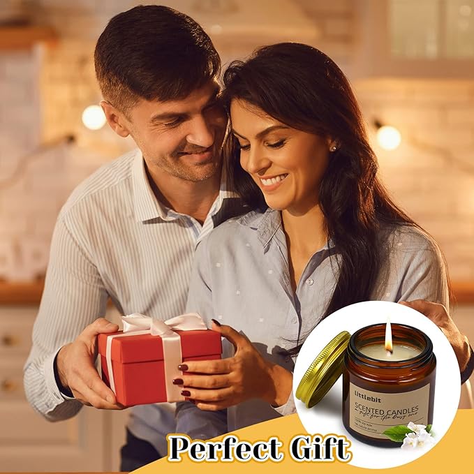 MTLEE 12 Pack Candles for Home Scented Aromatherapy Jar Candle Gifts for Women, Natural Soy Wax Amber Jar Candle Set Bulk for Home, Birthday, Christmas, Fall, Thanksgiving, Housewarming Gifts(Brown)