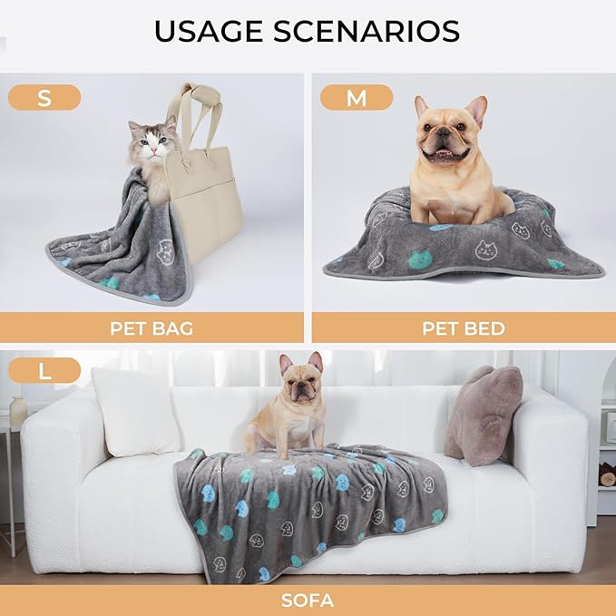 Luciphia 3 Pack Cute Cat Blankets Cozy Small Throw for Pet Puppy,23"x16" | Fuzzy Flannel Small Pet Blanket Washable, Cute Cat Print for Crate Car Bed. Puppy Essential,Cat Stuff Gifts,Small