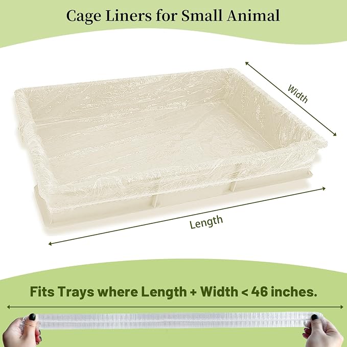 Disposable 50 pcs Small Animal Cage Liners | Rabbit Tray Film Liner Bunny Litter Pan Bags Guinea Pig Cage Toilet Plastic Film for Bird Hamster Chinchilla Hedgehog