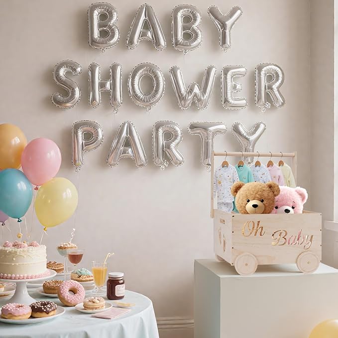Baby Shower Gifts Baskets, Wooden Baby Closet Gifting for Newborn Boys and Girls, Wood Crate Box with Handle and Wheels, Personalized Cute Babyshower Decorations Basket for New Born