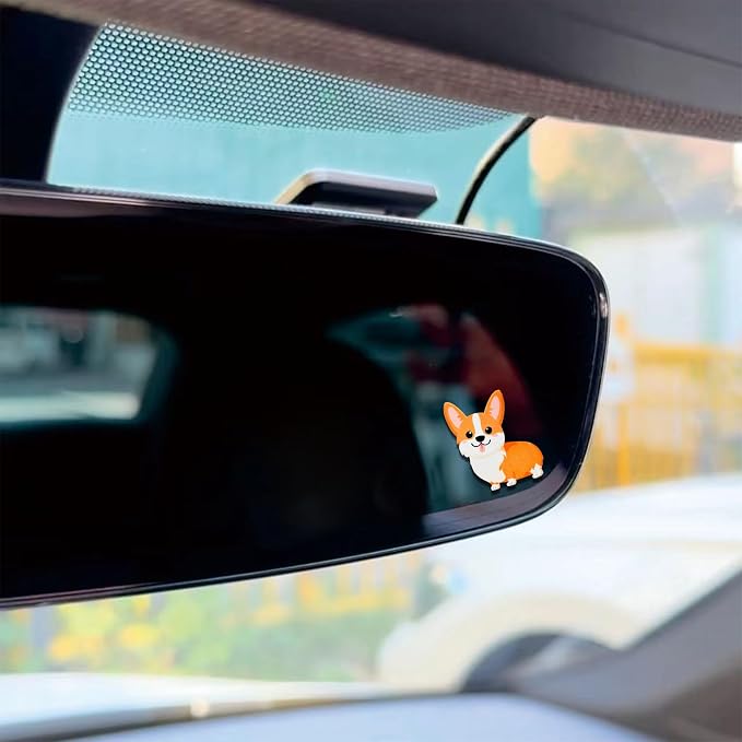 2Pack Cow Print Goose Car Vinyl Sticker and Decal for Rear View Mirror | Cute Cow Print Goose Mirror Sticker Waterproof,Car Accessories Decor,Goose Gifts for Women Men,Laptop Bathroom Mirror