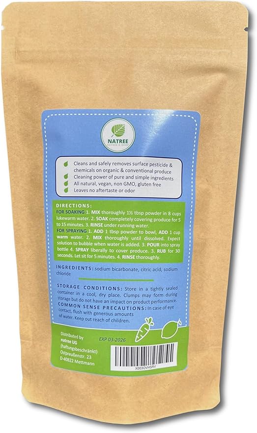 Fruit and Vegetable Wash - All Natural, Organic - Powder Concentrate 1 lb