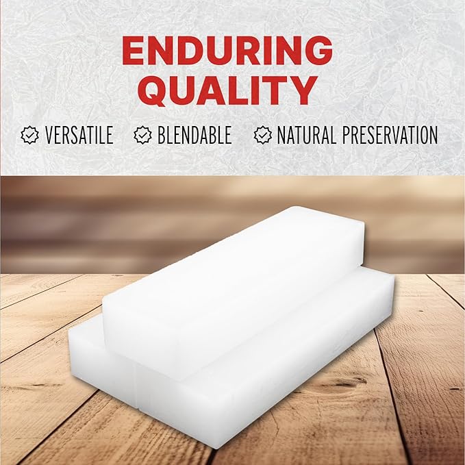 Blended Waxes, Inc. Household Paraffin Wax Blocks for Candle Making, Canning, Waterproofing, Metal Preservation, and a Variety of Other Applications (1lb. Blocks - 6 Blocks)