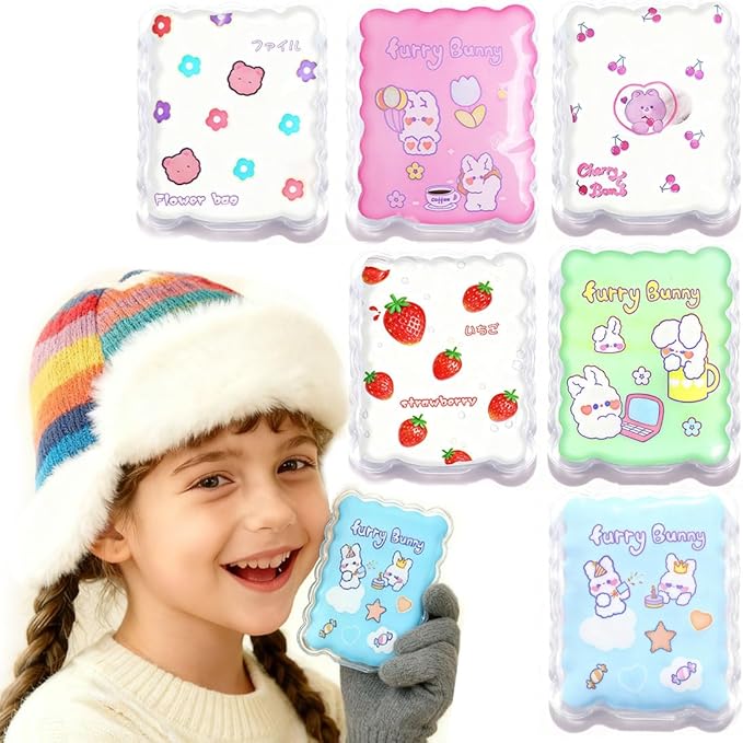 6 PCS Reusable Hand Warmers,Reusable Heat Packs，Cute Heating Pack, Hot Therapy Compress, Reusabl Heating Pad for Pain Relief and Camping, Outdoor & Portable