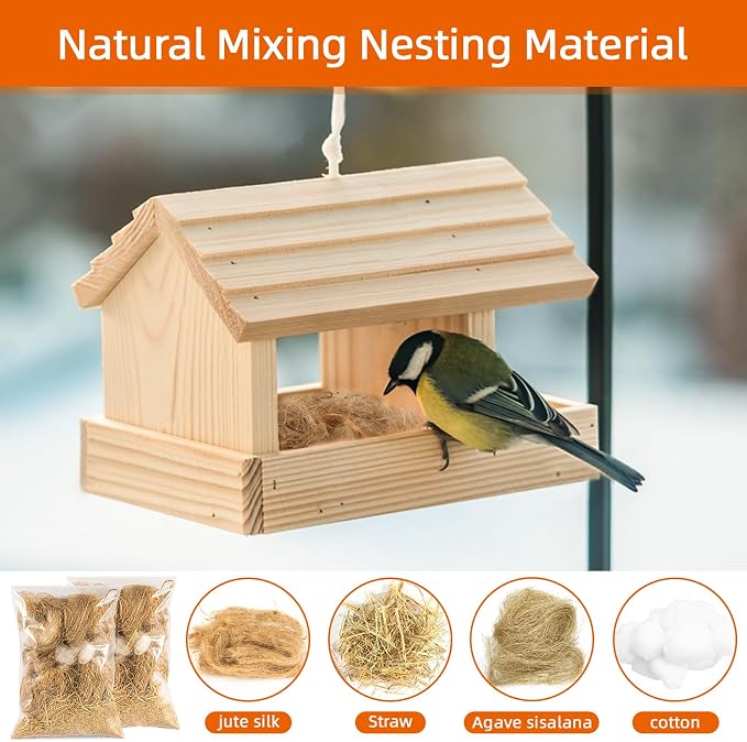 Sukh Bird Nesting Material - Bird Nest Bedding for Hummingbird Finch | Natural Nest Building Material for Parakeet Cage, Garden, Tree Trunks, DIY Bird Nests, Small Birds Supplies (3)