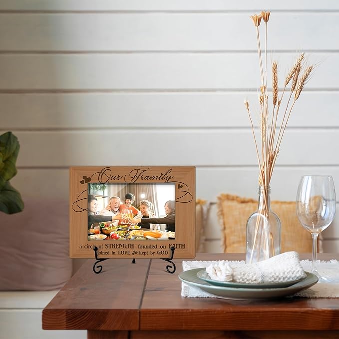 Family Gifts - Family Frame Wooden Photo Frame, Gifts For Christmas Halloween Tabletop Display 4x6 Photo Home Decor Party Decor Rustic Picture Frames With Stand for Mother Father Grandparents -21