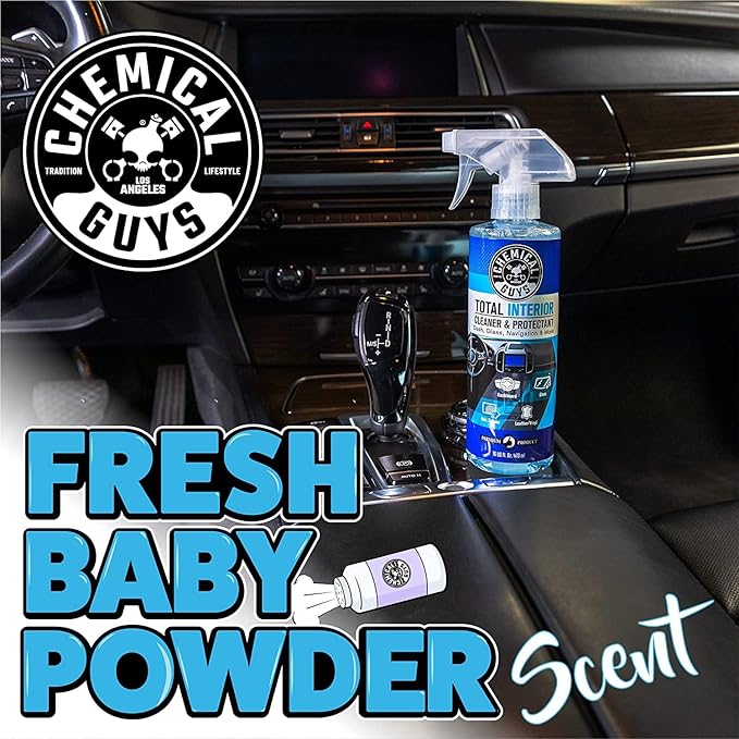 Chemical Guys Total Interior Cleaner and Protectant, 16 Fl Oz + 3 Pack of Microfiber Towels (Safe for Cars, Trucks, SUVs, Jeeps, Motorcycles, RVs & More)