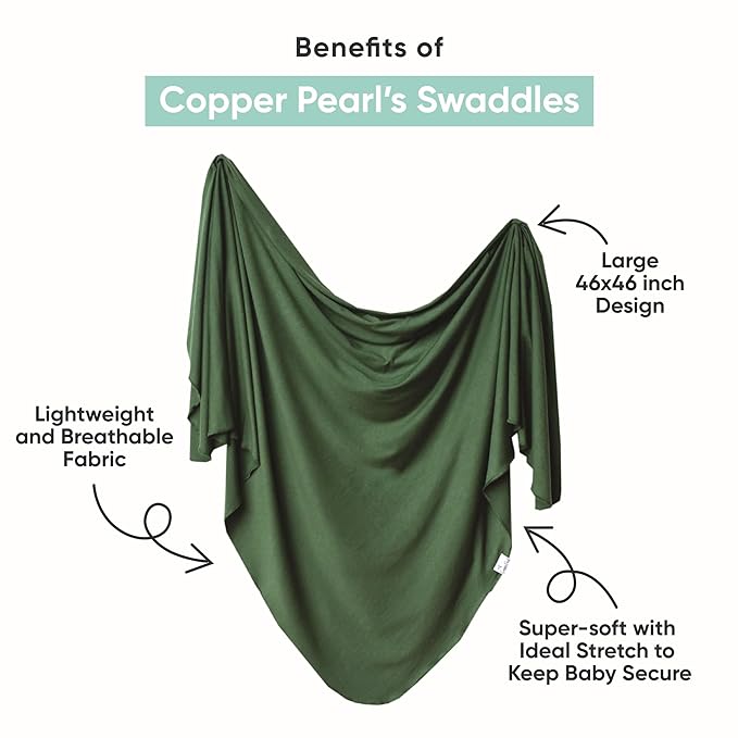Copper Pearl Baby Swaddle Blanket - Premium Knit Baby Blanket, Large Soft Stretchy Receiving Blankets for Baby Boy and Girl, Swaddles for Newborn, Infant, and Toddler (Bridger)