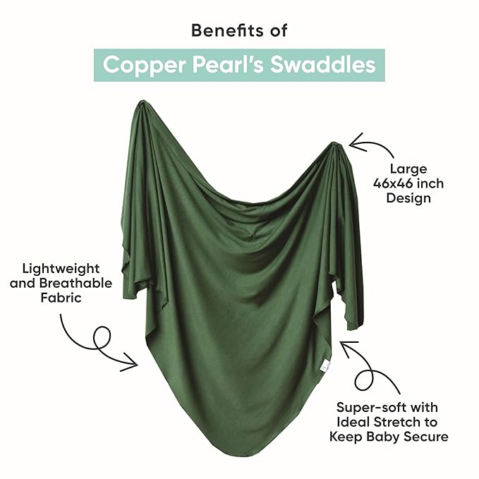 Copper Pearl Baby Swaddle Blanket - Premium Knit Baby Blanket, Large Soft Stretchy Receiving Blankets for Baby Boy and Girl, Swaddles for Newborn, Infant, and Toddler (Tide)