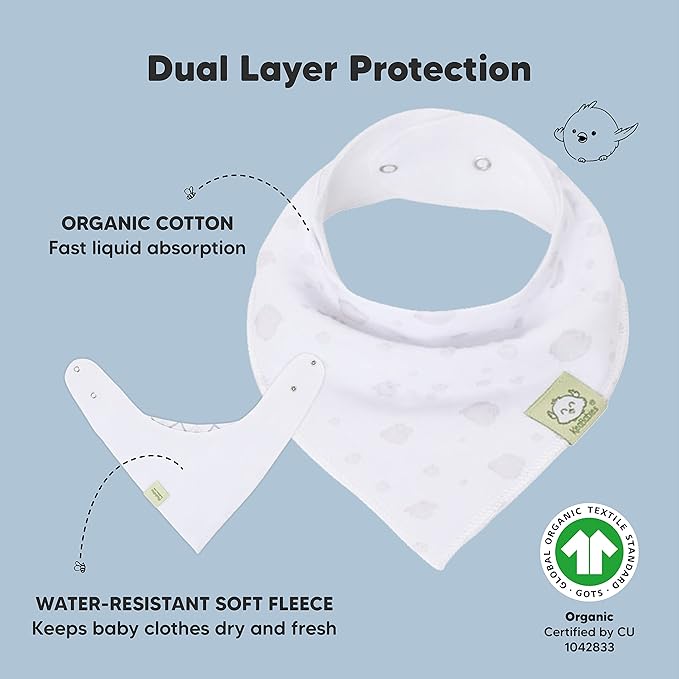 8-Pack Organic Baby Bandana Bibs for Boys, Girls - Super Absorbent Triangle Baby Bibs for Drooling and Teething Infant, 100% Cotton Extra Soft for Newborn, Infant 0-36 Months (Constellation)