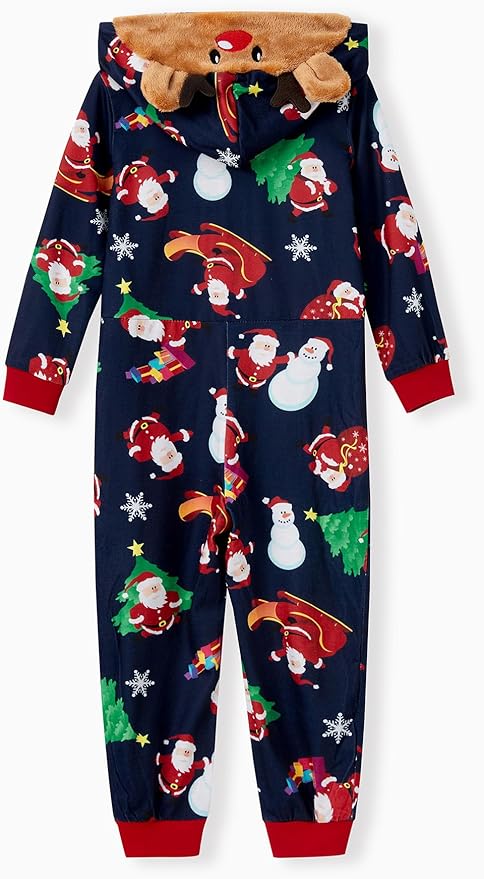 PATPAT Matching Family Christmas Onesie Pajamas – Holiday Hooded Jumpsuit Sleepwear PJs Couples Xmas Loungewear with Socks