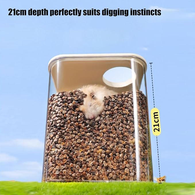 Hamster Sand Bath Box Clear Raised Hamster Toy Cage | Small Animal Shelter Training Observation Projects Playpen Activities for Animal Lovers Living Room Bedroom Study