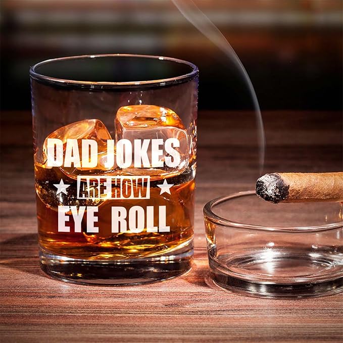 Funny Dad Whisky Glass Birthday Gifts for Dads from Daughters Dad Jokes 11Oz Whisky Glass Christmas Fathers Day Presents for Dads Who Wants Nothing from Sons