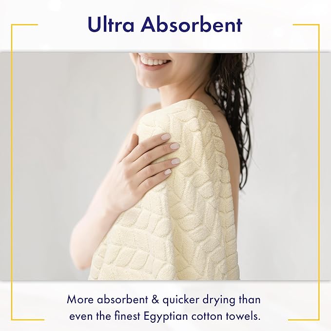 Ultra Soft & Stylish 700 GSM Luxury Bath Towels - 100% Zero-Twist, Long-Staple Cotton - Remarkably Absorbent & Quick Drying - 6 Piece Towel Set (Papyrus)