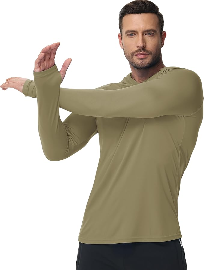 Boladeci Men's UPF 50+ Sun Protection Lightweight Hoodie Shirts Long Sleeve Fishing Shirt SPF UV Hiking Swim