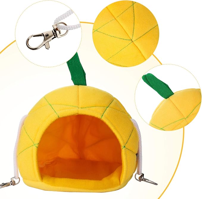 Jetec 2 Pcs Hamster Hammock Hanging Bed for Small Pets | Bed for Hamster Guinea Pig Rat Chinchilla, Banana Pineapple Hanging Nest, Sleep Play Hideout in Small Pet Cage