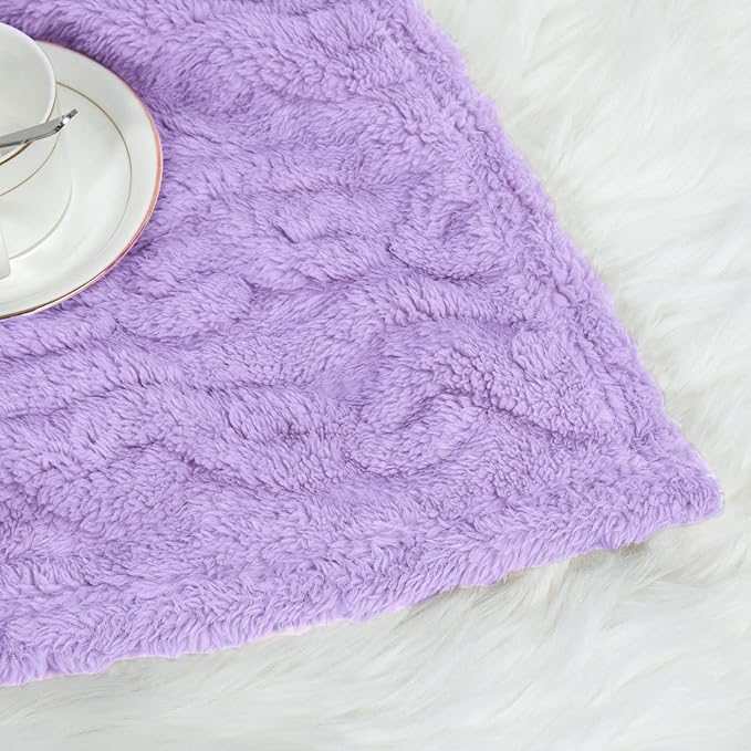 HOMRITAR Baby Blanket for Girls Toddlers 3D Fleece Fluffy Fuzzy Blankets for Baby, Soft Warm Cozy Fleece Infant or Newborn Receiving Blanket 330GSM (30 x 40 Inch, Purple)