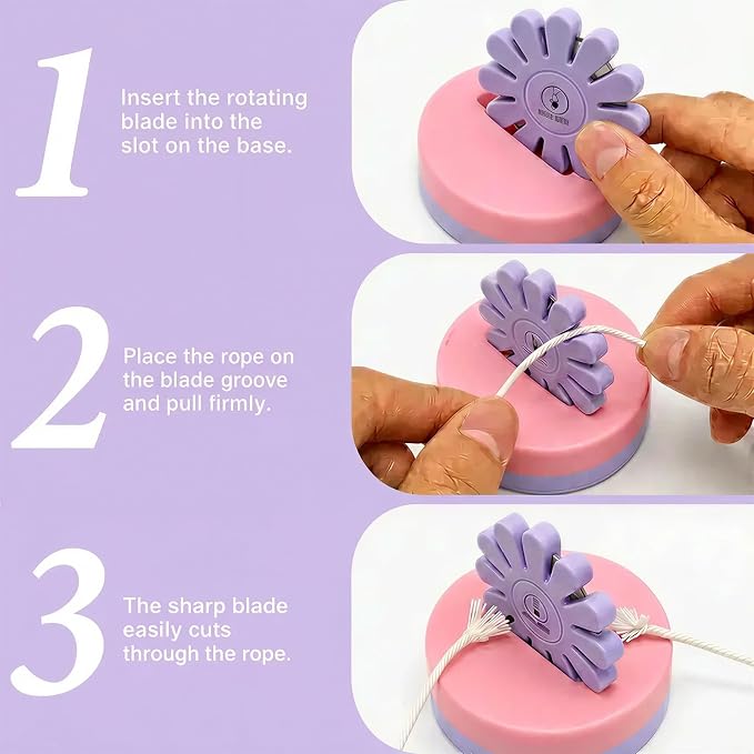 Sizobi Purple Magnetic Pin Holder with Thread Cutter, Blade Saver | Double-Sided Magnetic, 12 Cutting Point, Concealed Blade, Vertical Placement, Multi-functional Storage, Flower-shaped Design