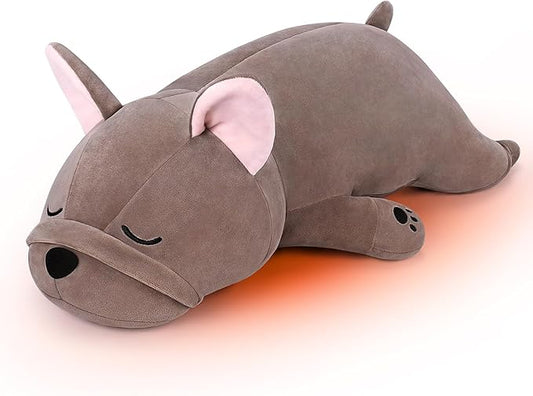 1.8lb French Bulldog Stuffed Animals Plush Microwavable Heating Pad-French Bulldog Heating Pads for Cramps &Period Pain Relief, Heatable & Coolable Stuffed Animals Bedtime Birthday Gift for Women Kids