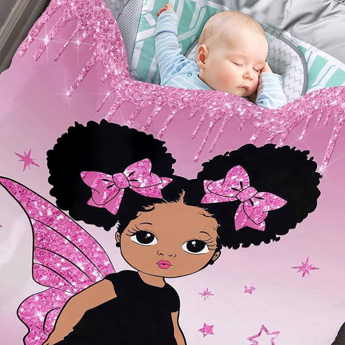 D-Story Personalized Blanket, Black Girl Blanket,Personalized Blankets for Kids,Personalized Name Blankets, Personalized Blankets for Adults, Boys Girls Birthday Day Gift