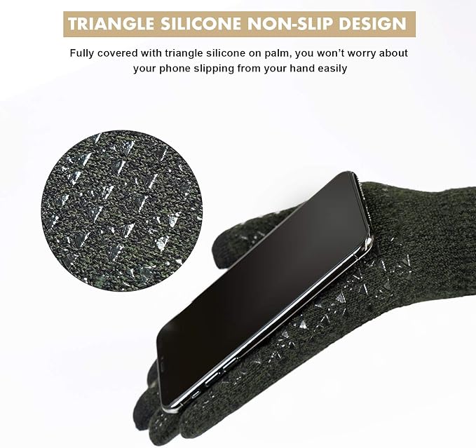 TRENDOUX Winter Gloves for Men Women - Upgraded Touch Screen Cold Weather Thermal Warm Knit Glove for Running Driving Hiking