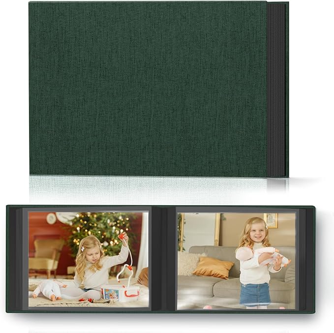 Popotop Photo Album 4x6 48 Pockets for Wedding Gifts,Linen Hardcover Picture Albums for Family Anniversary Baby Vacation Pictures