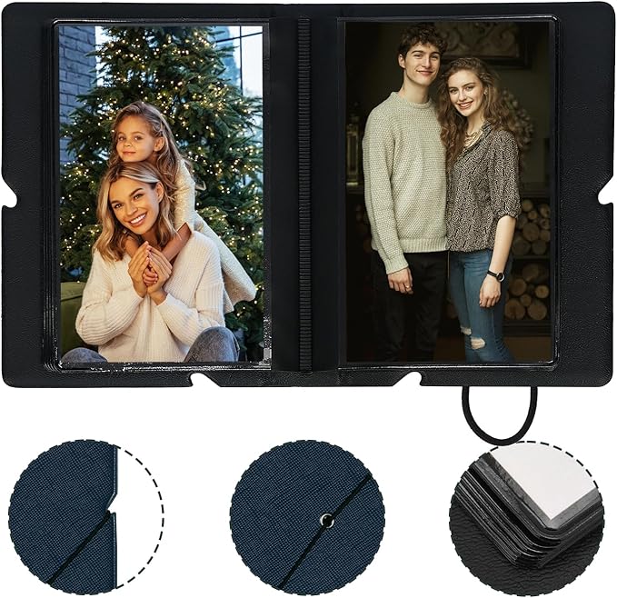 Lifting Small Photo Album 4x6 28 Pockets Plastic 4 x 6 Photo Book Album with Customizable Cover Mini Picture Album for Family Wedding Anniversary Baby Vacation (Marine Blue)