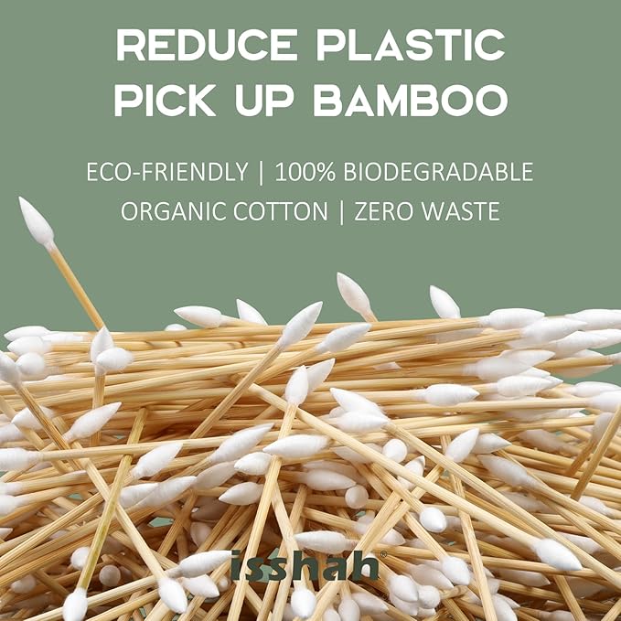 Gun Cleaning Swabs, Double-Ended 6'' Pointed Tip, Biodegradable Bamboo Cotton Buds 500 Count