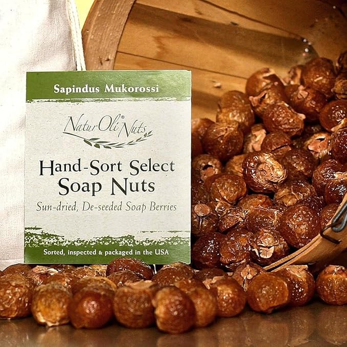 NaturOli Soap Nuts/Soap Berries - 1-Lbs organic (240 loads) + 18X Travel Bottle! Select Seedless - 1 Wash Bag, 8-pg info, Tote Bag. Organic Laundry Soap