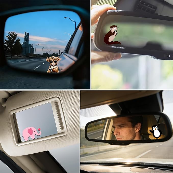 2Pcs Compatible with Bigfoot Rearview Mirror Sticker Waterproof Vinyl Decal | Car Accessories, Cute "Moo-tivational" Auto Decals Decor, Compatible with Sasquatch Gifts for Women Men Animal Lovers