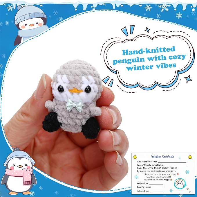 Little Pocket Penguin Mini pengy Penguin Gifts Travel Buddy | Cute mini penguin in a pocket tin, a collectible desk gift for coworkers, friends and penguin lovers