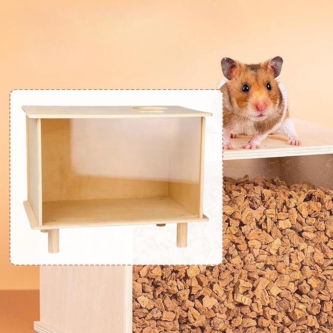 Hamster Digging Box Sand Bath Container - Sturdy Hideout & Play Area for Hamsters, Rats, Lemmings & Small Animals- Large