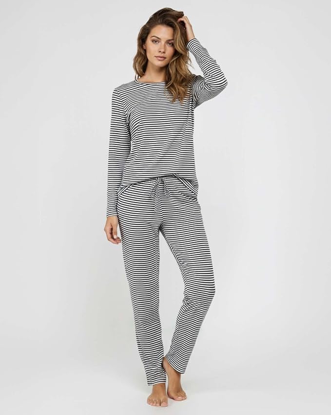 Real Essentials 2 Pack: Women's Comfy Pajama Sets - Short & Long Sleeve Ladies Loungewear Sleepwear PJs (Available In Plus)