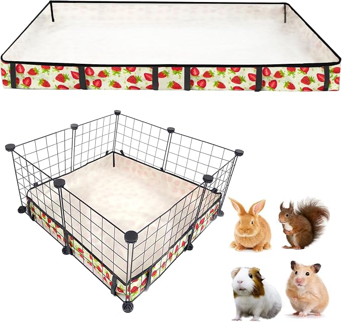 Guinea Pig Cage Liner，Washable Waterproof Oxford Cloth Cage Liners for Small Animals,Hamster Chinchilla Hedgehog Rabbit and Other Small Animals Not Include Cage(24x24 inches)