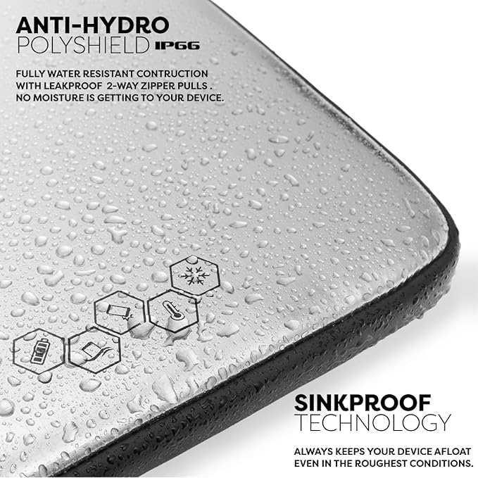 PHOOZY Thermal Insulated Tablet/Laptop Case for iPad, MacBook Air, MacBook Pro & Similar Sized Tablets or Laptops up to 13" - Protection Against Heat, Cold, Drops and Water (Cosmic Black)