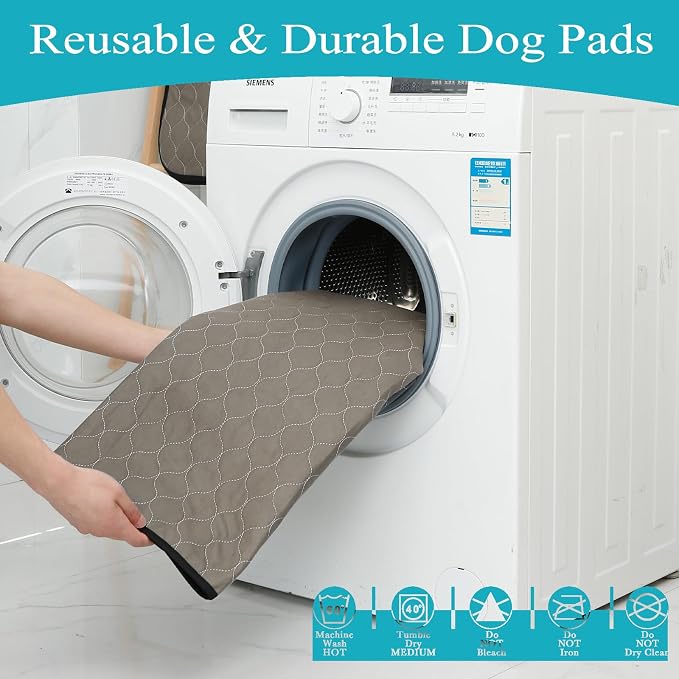Bunlitent Washable Pee Pads for Dogs 72" x 72", 2 Pack, Leakproof, Brown | Reusable Puppy Pads, Dog Training Pads with Quick Dry, Large Anti-Slip Whelping Pad for Pet, Playpen, Incontinence, Training